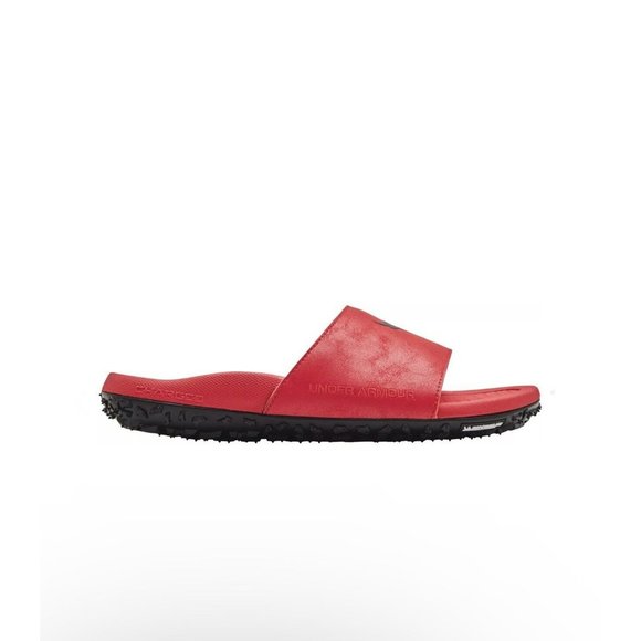 NWT Under Armour Project Rock Men's Sideline Slides Red/Black Sandals - Picture 3 of 6